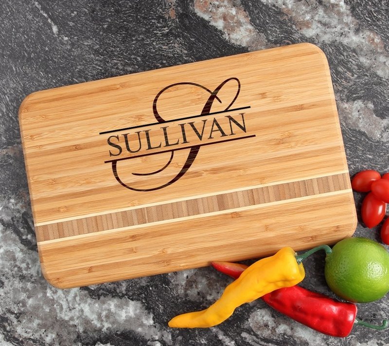 Personalized Bamboo Cutting Board Engraved 12 x 8 DESIGN 25