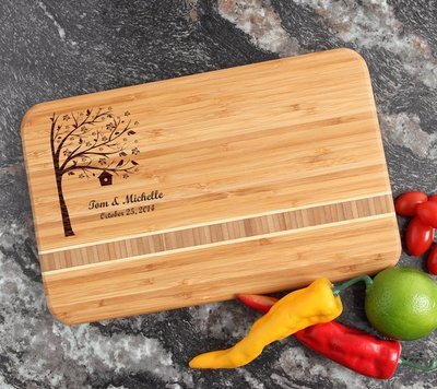 Personalized Bamboo Cutting Board Engraved 12 x 8 DESIGN 27