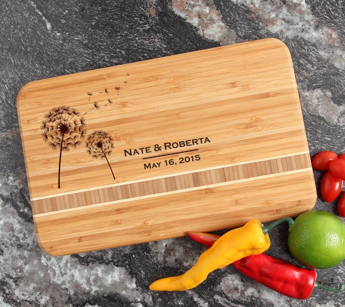 Personalized Bamboo Cutting Board Engraved 12 x 8 DESIGN 28