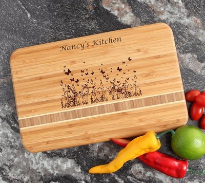 Personalized Bamboo Cutting Board Engraved 12 x 8 DESIGN 30