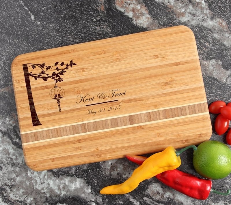 Personalized Bamboo Cutting Board Engraved 12 x 8 DESIGN 32