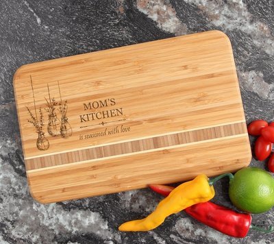 Personalized Bamboo Cutting Board Engraved 12 x 8 DESIGN 37