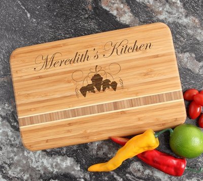 Personalized Bamboo Cutting Board Engraved 12 x 8 DESIGN 40