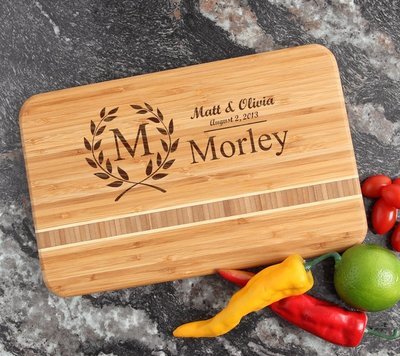 Personalized Bamboo Cutting Board Engraved 12 x 8 DESIGN 6