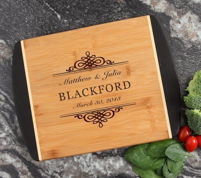 Cutting Board Engraved Personalized Bamboo 12 x 9 DESIGN 14