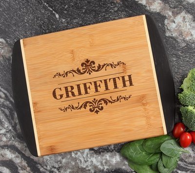 Cutting Board Engraved Personalized Bamboo 12 x 9 DESIGN 16