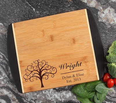 Cutting Board Engraved Personalized Bamboo 12 x 9 DESIGN 18