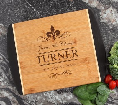 Cutting Board Engraved Personalized Bamboo 12 x 9 DESIGN 20