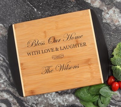 Cutting Board Engraved Personalized Bamboo 12 x 9 DESIGN 22