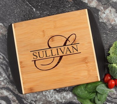 Cutting Board Engraved Personalized Bamboo 12 x 9 DESIGN 25