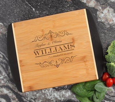 Cutting Board Engraved Personalized Bamboo 12 x 9 DESIGN 34