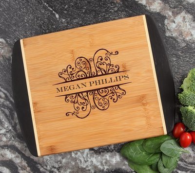 Cutting Board Engraved Personalized Bamboo 12 x 9 DESIGN 4