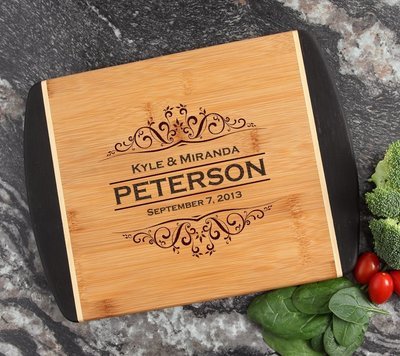 Cutting Board Engraved Personalized Bamboo 12 x 9 DESIGN 7