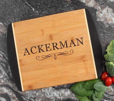 Cutting Board Engraved Personalized Bamboo 12 x 9 DESIGN 8