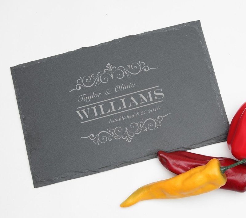 Personalized Slate Cheese Board 11 x 7 DESIGN 34