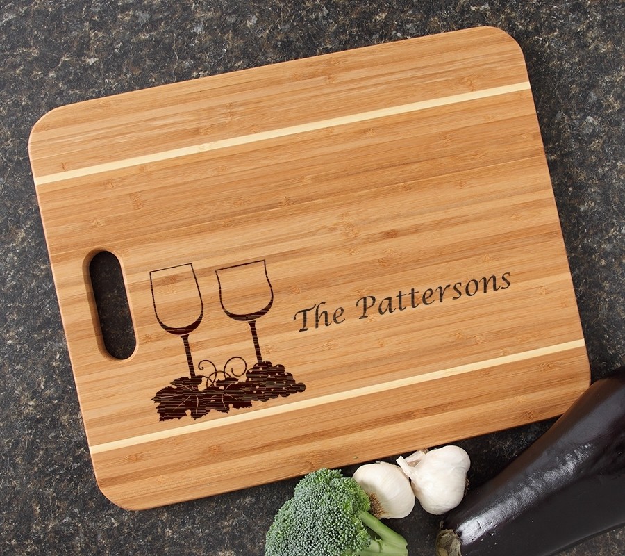 Personalized Cutting Board Engraved 15x12 Handle DESIGN 5