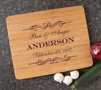 Engraved Bamboo Cutting Board Personalized 15x12 DESIGN 9