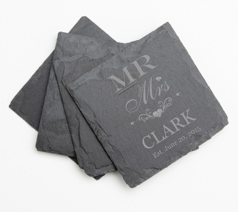 Personalized Slate Coasters Engraved Slate Coaster Set DESIGN 21