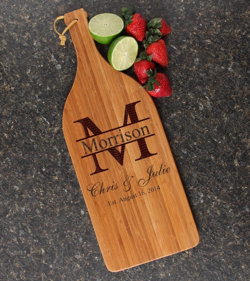 Personalized Cutting Board Engraved Bamboo 16 x 5 DESIGN 24