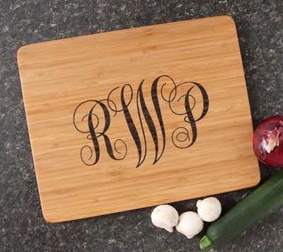 Engraved Bamboo Cutting Board Personalized 15x12 DESIGN 1