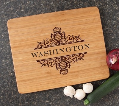 Engraved Bamboo Cutting Board Personalized 15x12 DESIGN 36
