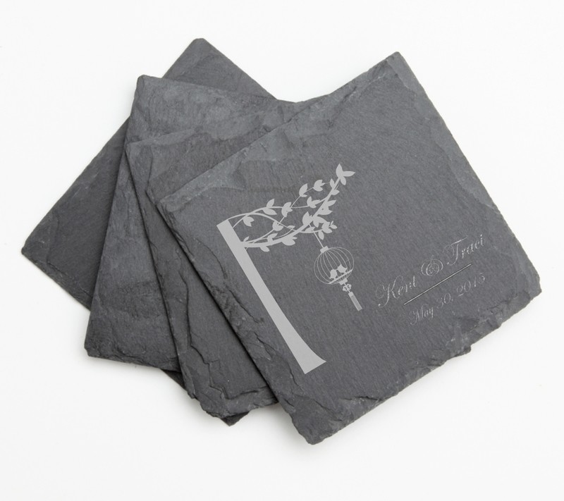 Personalized Slate Coasters Engraved Slate Coaster Set DESIGN 32