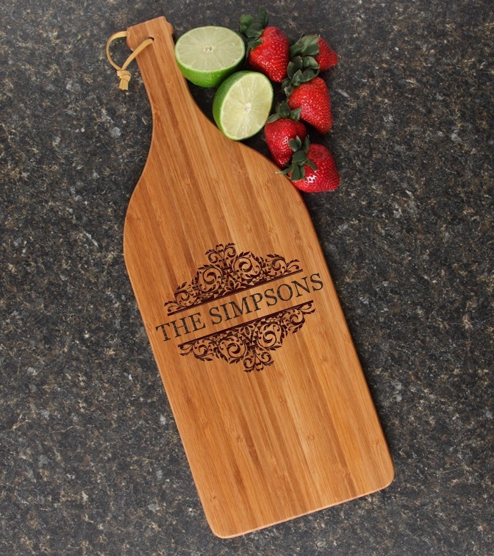 Personalized Cutting Board Engraved Bamboo 16 x 5 DESIGN 39