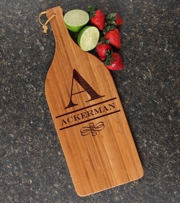 Personalized Cutting Board Engraved Bamboo 16 x 5 DESIGN 12