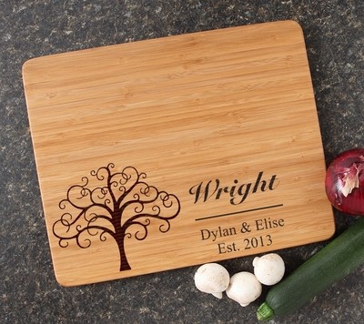 Engraved Bamboo Cutting Board Personalized 15x12 DESIGN 18
