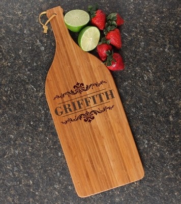 Personalized Cutting Board Engraved Bamboo 16 x 5 DESIGN 16