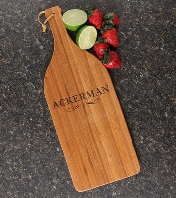 Personalized Cutting Board Engraved Bamboo 16 x 5 DESIGN 8