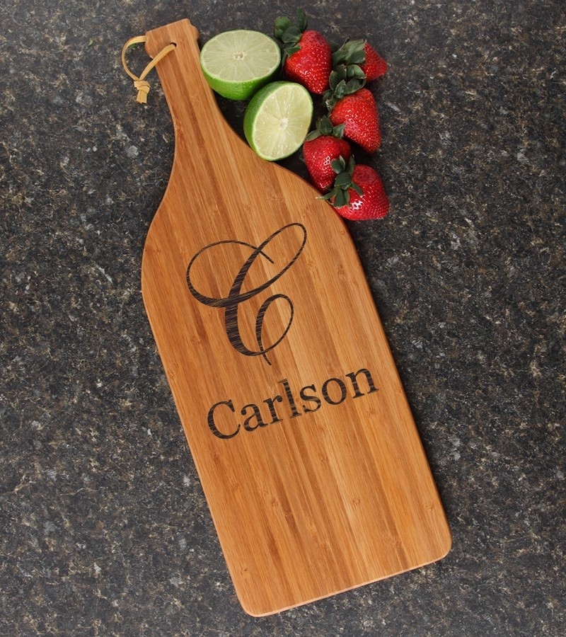 Personalized Cutting Board Engraved Bamboo 16 x 5 DESIGN 3