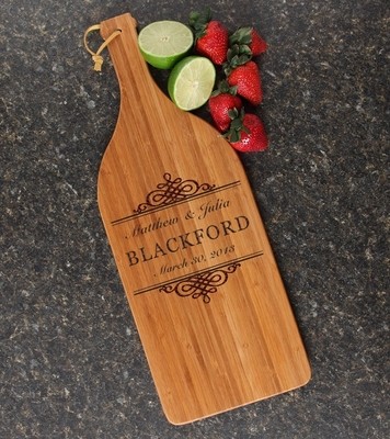 Personalized Cutting Board Engraved Bamboo 16 x 5 DESIGN 14
