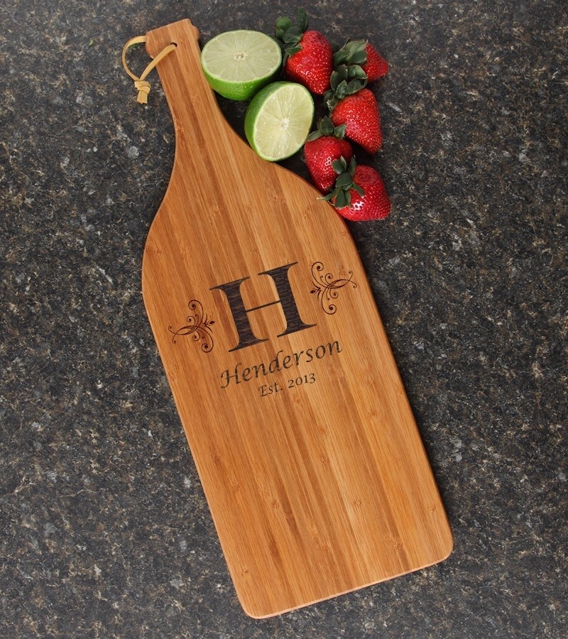 Personalized Cutting Board Engraved Bamboo 16 x 5 DESIGN 2