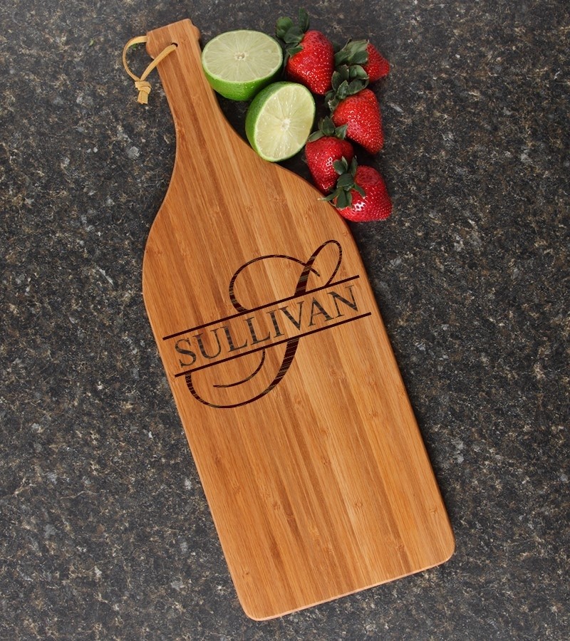 Personalized Cutting Board Engraved Bamboo 16 x 5 DESIGN 25