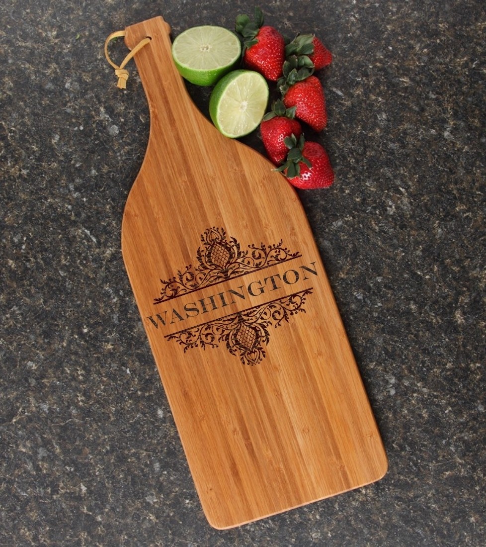 Personalized Cutting Board Engraved Bamboo 16 x 5 DESIGN 36