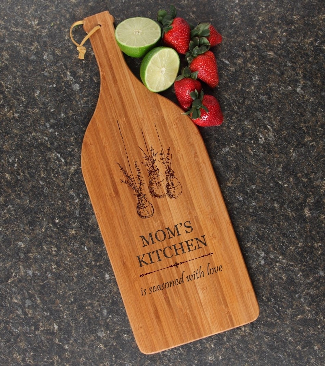 Personalized Cutting Board Engraved Bamboo 16 x 5 DESIGN 37