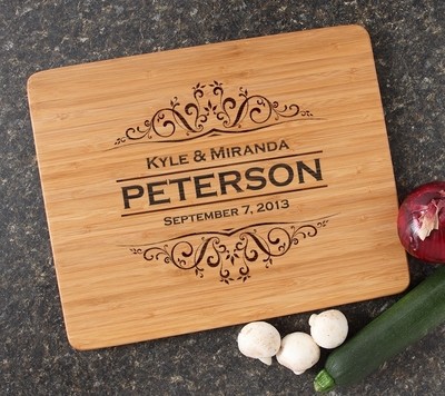 Engraved Bamboo Cutting Board Personalized 15x12 DESIGN 7