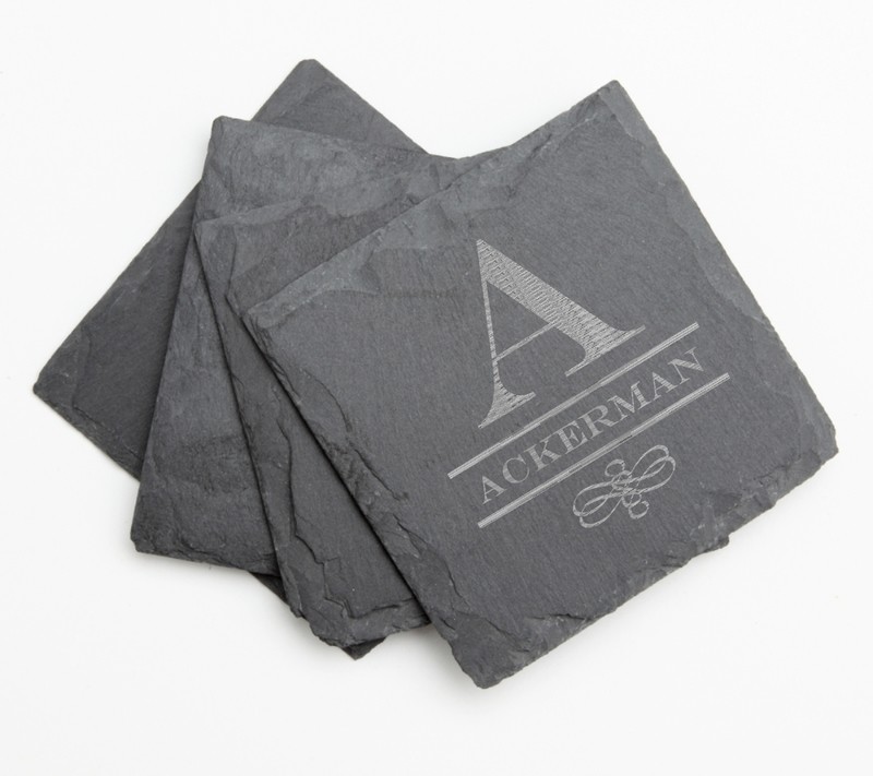 Personalized Slate Coasters Engraved Slate Coaster Set DESIGN 12