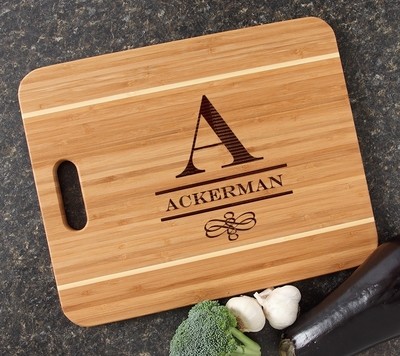 Personalized Cutting Board Engraved 15x12 Handle DESIGN 12