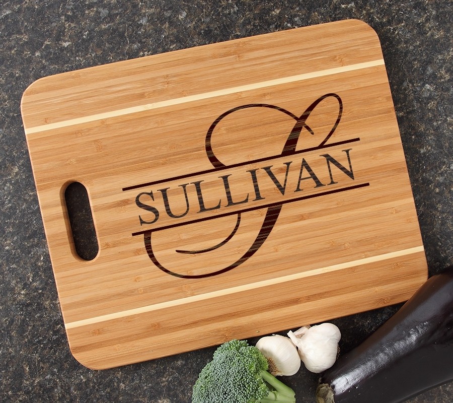 Personalized Cutting Board Engraved 15x12 Handle DESIGN 25