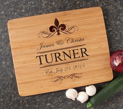 Engraved Bamboo Cutting Board Personalized 15x12 DESIGN 20