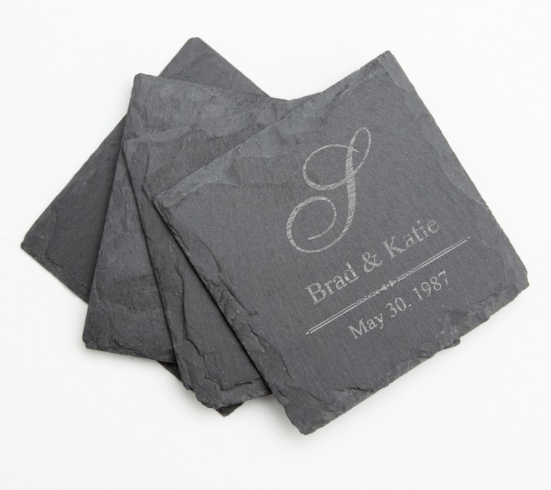 Personalized Slate Coasters Engraved Slate Coaster Set DESIGN 11