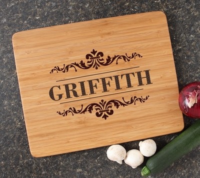 Engraved Bamboo Cutting Board Personalized 15x12 DESIGN 16