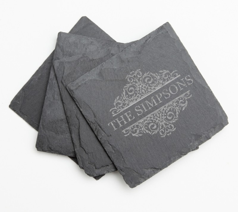 Personalized Slate Coasters Engraved Slate Coaster Set DESIGN 39