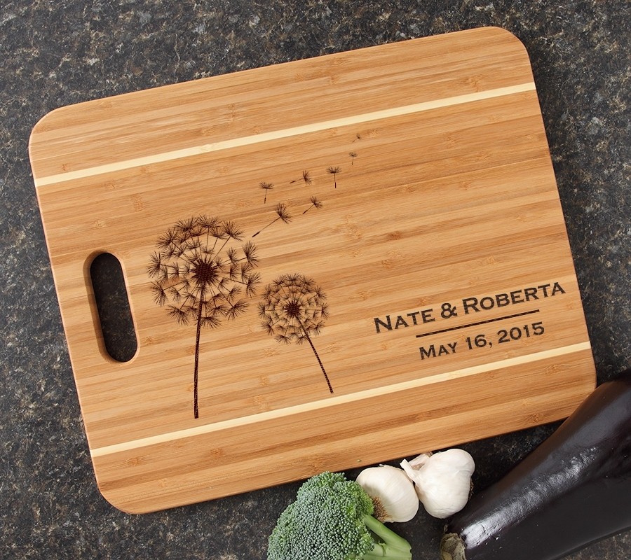 Personalized Cutting Board Engraved 15x12 Handle DESIGN 28