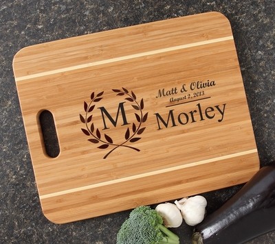 Personalized Cutting Board Engraved 15x12 Handle DESIGN 6