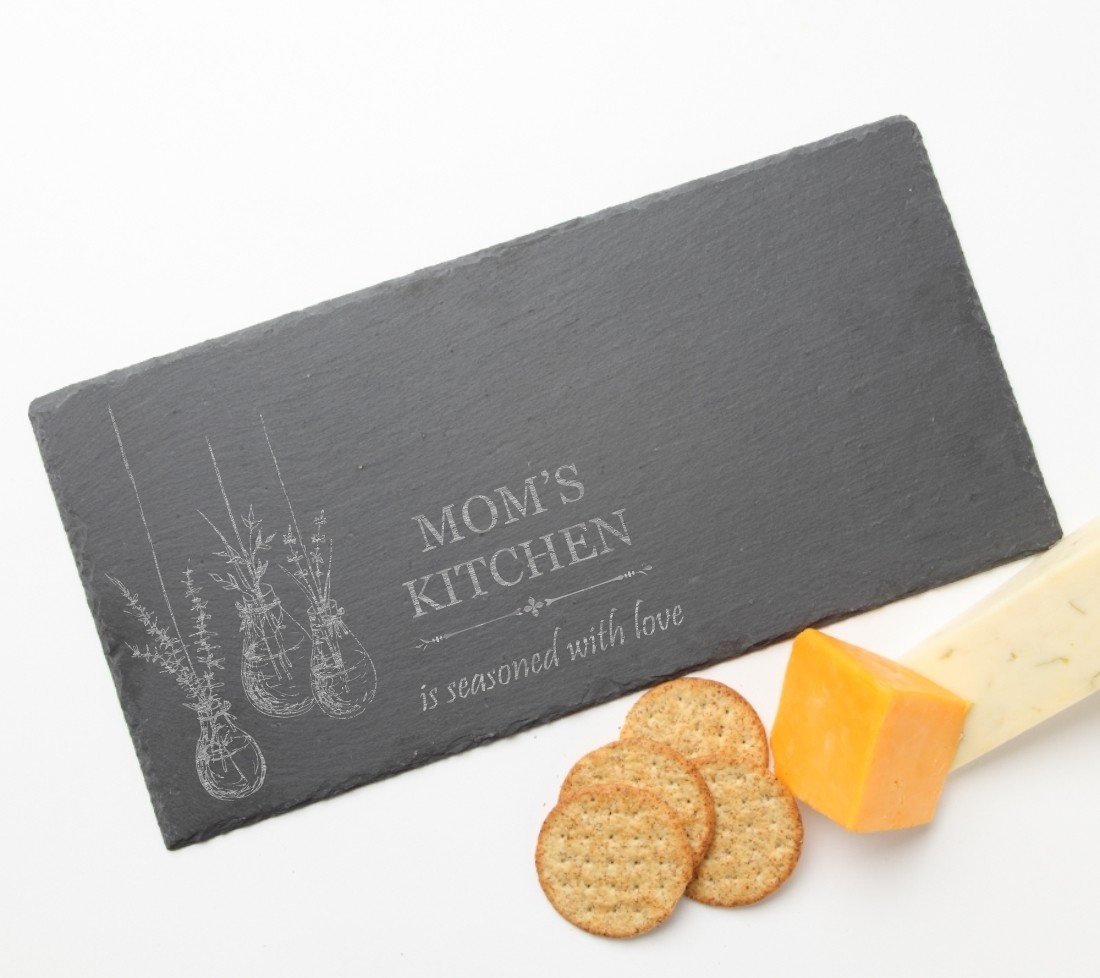 Personalized Slate Cheese Board Custom Engraved Slate Cheese Board 15 x 7