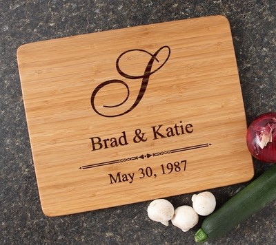 Engraved Bamboo Cutting Board Personalized 15x12 DESIGN 11