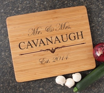 Engraved Bamboo Cutting Board Personalized 15x12 DESIGN 19